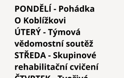 Aktivity 21. 9. – 25. 9. 2026